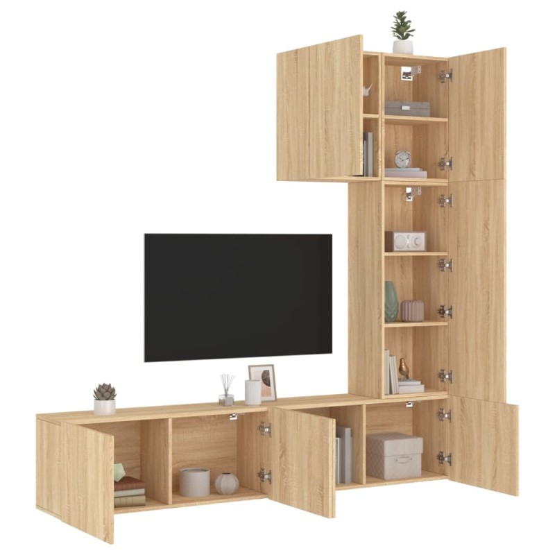 vidaXL 5-tlg. Wohnwand Sonoma-Eiche Holzwerkstoff vidaXL 5-tlg. Wohnwand Sonoma-Eiche Holzwerkstoff