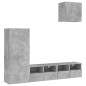 vidaXL 4-tlg. Wohnwand Betongrau Holzwerkstoff vidaXL 4-tlg. Wohnwand Betongrau Holzwerkstoff