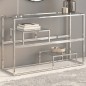 vidaXL Konsolentisch Silbern Edelstahl und Hartglas vidaXL Konsolentisch Silbern Edelstahl und Hartglas