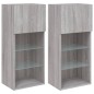 vidaXL TV-Schränke mit LED-Leuchten 2 Stk. Grau Sonoma 40,5x30x90 cm vidaXL TV-Schränke mit LED-Leuchten 2 Stk. Grau Sonoma 40,5x30x90 cm