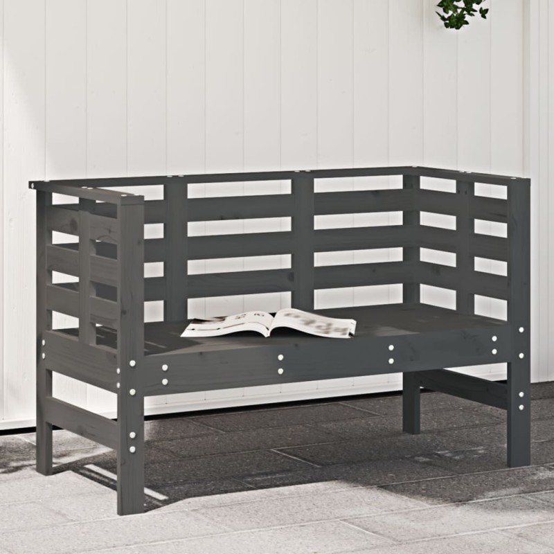 vidaXL Gartenbank Grau 111,5x53x71 cm Massivholz Kiefer vidaXL Gartenbank Grau 111,5x53x71 cm Massivholz Kiefer