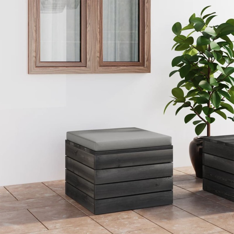Garten-Paletten-Hocker mit Sitzkissen Kiefernholz Garten-Paletten-Hocker mit Sitzkissen Kiefernholz