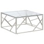 vidaXL Couchtisch Silbern Edelstahl und Hartglas vidaXL Couchtisch Silbern Edelstahl und Hartglas