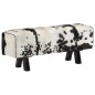vidaXL Sitzbank Schwarz und Weiß 110x30x45 cm Echtes Ziegenleder vidaXL Sitzbank Schwarz und Weiß 110x30x45 cm Echtes Ziegenleder