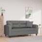vidaXL 2-Sitzer-Sofa mit Kissen Dunkelgrau 140 cm Mikrofasergewebe vidaXL 2-Sitzer-Sofa mit Kissen Dunkelgrau 140 cm Mikrofasergewebe