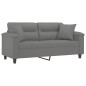 vidaXL 2-Sitzer-Sofa mit Kissen Dunkelgrau 140 cm Mikrofasergewebe vidaXL 2-Sitzer-Sofa mit Kissen Dunkelgrau 140 cm Mikrofasergewebe