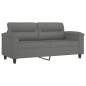 vidaXL 2-Sitzer-Sofa mit Kissen Dunkelgrau 140 cm Mikrofasergewebe vidaXL 2-Sitzer-Sofa mit Kissen Dunkelgrau 140 cm Mikrofasergewebe