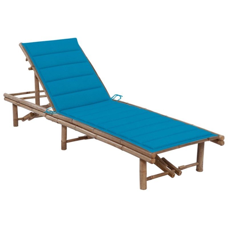 vidaXL Garten-Sonnenliege mit Auflage Bambus vidaXL Garten-Sonnenliege mit Auflage Bambus