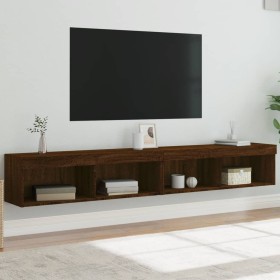 vidaXL TV-Schränke mit LED-Leuchten 2 Stk. Braun Eichen-Optik