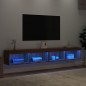 vidaXL TV-Schränke mit LED-Leuchten 2 Stk. Braun Eichen-Optik vidaXL TV-Schränke mit LED-Leuchten 2 Stk. Braun Eichen-Optik