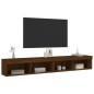 vidaXL TV-Schränke mit LED-Leuchten 2 Stk. Braun Eichen-Optik vidaXL TV-Schränke mit LED-Leuchten 2 Stk. Braun Eichen-Optik