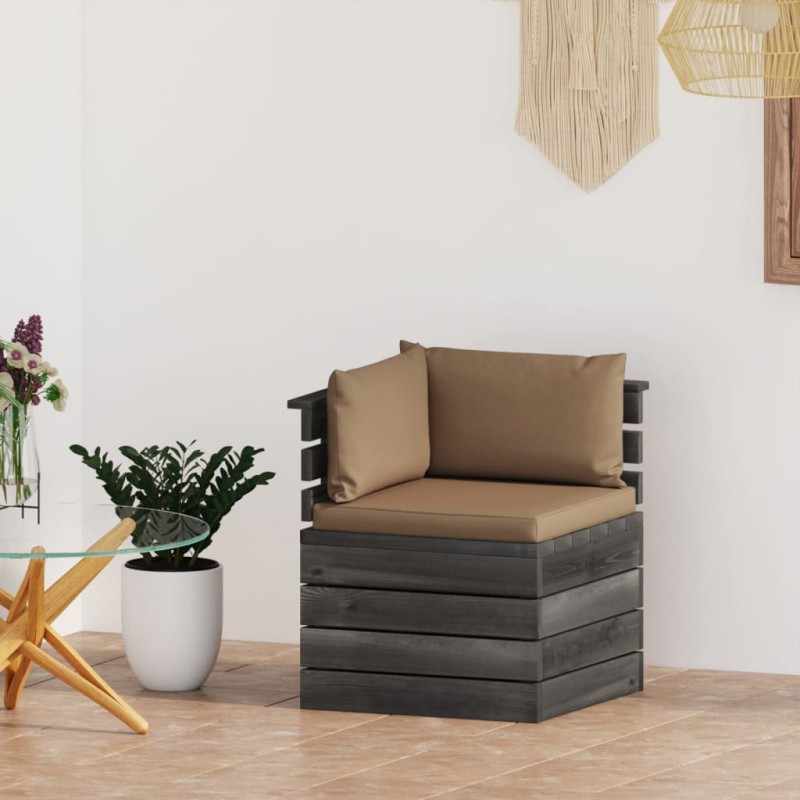 vidaXL Garten-Paletten-Ecksofa mit Kissen Kiefernholz vidaXL Garten-Paletten-Ecksofa mit Kissen Kiefernholz