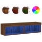 vidaXL TV-Schränke mit LED-Leuchten 2Stk. Braun Eiche-Optik 60x30x30cm vidaXL TV-Schränke mit LED-Leuchten 2Stk. Braun Eiche-Optik 60x30x30cm