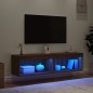 vidaXL TV-Schränke mit LED-Leuchten 2Stk. Braun Eiche-Optik 60x30x30cm vidaXL TV-Schränke mit LED-Leuchten 2Stk. Braun Eiche-Optik 60x30x30cm