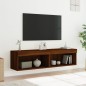 vidaXL TV-Schränke mit LED-Leuchten 2Stk. Braun Eiche-Optik 60x30x30cm vidaXL TV-Schränke mit LED-Leuchten 2Stk. Braun Eiche-Optik 60x30x30cm