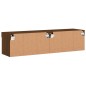 vidaXL TV-Schränke mit LED-Leuchten 2Stk. Braun Eiche-Optik 60x30x30cm vidaXL TV-Schränke mit LED-Leuchten 2Stk. Braun Eiche-Optik 60x30x30cm