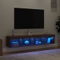 vidaXL TV-Schränke mit LED-Leuchten 2 Stk. Braun Eichen-Optik vidaXL TV-Schränke mit LED-Leuchten 2 Stk. Braun Eichen-Optik