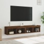 vidaXL TV-Schränke mit LED-Leuchten 2 Stk. Braun Eichen-Optik vidaXL TV-Schränke mit LED-Leuchten 2 Stk. Braun Eichen-Optik