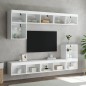 vidaXL TV-Schränke mit LED-Leuchten 2 Stk. Weiß 80x30x30 cm