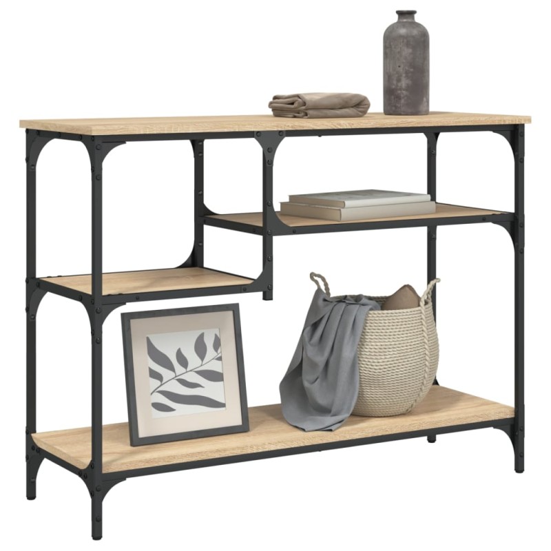 vidaXL Konsolentisch mit Ablagen Sonoma-Eiche 100x35x75 cm vidaXL Konsolentisch mit Ablagen Sonoma-Eiche 100x35x75 cm