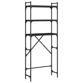 vidaXL Waschmaschinenregal Schwarz 67x25x163 cm Holzwerkstoff