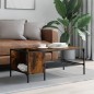 vidaXL Couchtisch mit Regal Räuchereiche 100x51x40 cm Holzwerkstoff vidaXL Couchtisch mit Regal Räuchereiche 100x51x40 cm Holzwerkstoff
