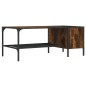vidaXL Couchtisch mit Regal Räuchereiche 100x51x40 cm Holzwerkstoff vidaXL Couchtisch mit Regal Räuchereiche 100x51x40 cm Holzwerkstoff