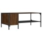 vidaXL Couchtisch mit Regal Braun Eichen-Optik 100x51x40 cm vidaXL Couchtisch mit Regal Braun Eichen-Optik 100x51x40 cm