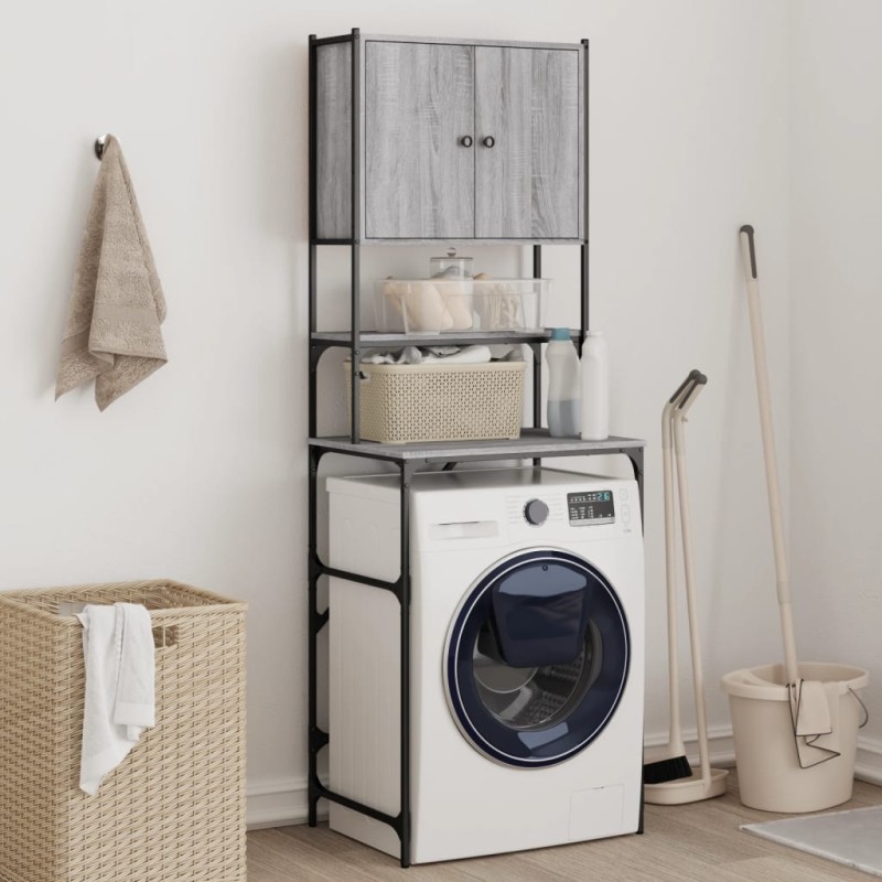 vidaXL Waschmaschinenschrank Grau Sonoma 67x48x194 cm Holzwerkstoff vidaXL Waschmaschinenschrank Grau Sonoma 67x48x194 cm Holzwerkstoff