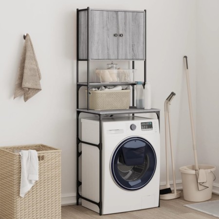 vidaXL Waschmaschinenschrank Grau Sonoma 67x48x194 cm Holzwerkstoff