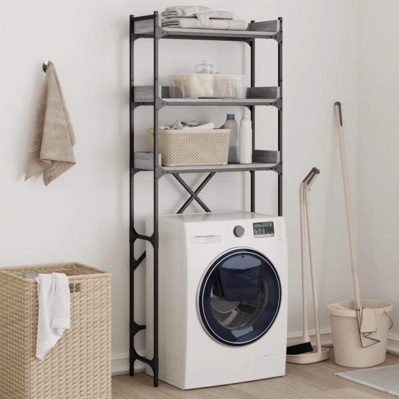 vidaXL Waschmaschinenregal Grau Sonoma 67x25x163 cm Holzwerkstoff vidaXL Waschmaschinenregal Grau Sonoma 67x25x163 cm Holzwerkstoff