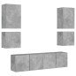 vidaXL 6-tlg. Wohnwand Betongrau Holzwerkstoff vidaXL 6-tlg. Wohnwand Betongrau Holzwerkstoff