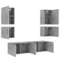 vidaXL 6-tlg. Wohnwand Betongrau Holzwerkstoff vidaXL 6-tlg. Wohnwand Betongrau Holzwerkstoff