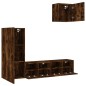 vidaXL 4-tlg. Wohnwand Räuchereiche Holzwerkstoff vidaXL 4-tlg. Wohnwand Räuchereiche Holzwerkstoff