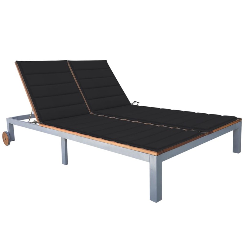 vidaXL 2-Personen-Sonnenliege mit Auflage Akazie Massivholz Stahl vidaXL 2-Personen-Sonnenliege mit Auflage Akazie Massivholz Stahl
