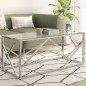 vidaXL Couchtisch Silbern Edelstahl und Hartglas vidaXL Couchtisch Silbern Edelstahl und Hartglas