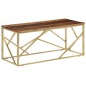 vidaXL Couchtisch Golden Edelstahl und Massivholz vidaXL Couchtisch Golden Edelstahl und Massivholz