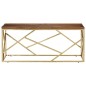 vidaXL Couchtisch Golden Edelstahl und Massivholz vidaXL Couchtisch Golden Edelstahl und Massivholz