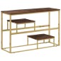vidaXL Konsolentisch Golden Edelstahl und Massivholz vidaXL Konsolentisch Golden Edelstahl und Massivholz