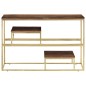 vidaXL Konsolentisch Golden Edelstahl und Massivholz vidaXL Konsolentisch Golden Edelstahl und Massivholz