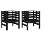 vidaXL Gartenstühle 2 Stk. Schwarz 61,5x53x71 cm Massivholz Kiefer vidaXL Gartenstühle 2 Stk. Schwarz 61,5x53x71 cm Massivholz Kiefer
