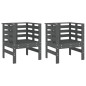 vidaXL Gartenstühle 2 Stk. Grau 61,5x53x71 cm Massivholz Kiefer vidaXL Gartenstühle 2 Stk. Grau 61,5x53x71 cm Massivholz Kiefer