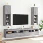 vidaXL TV-Schränke mit LED-Leuchten 2 Stk. Grau Sonoma 30,5x30x102 cm vidaXL TV-Schränke mit LED-Leuchten 2 Stk. Grau Sonoma 30,5x30x102 cm