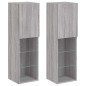 vidaXL TV-Schränke mit LED-Leuchten 2 Stk. Grau Sonoma 30,5x30x102 cm vidaXL TV-Schränke mit LED-Leuchten 2 Stk. Grau Sonoma 30,5x30x102 cm