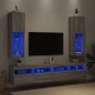 vidaXL TV-Schränke mit LED-Leuchten 2 Stk. Grau Sonoma 30,5x30x102 cm vidaXL TV-Schränke mit LED-Leuchten 2 Stk. Grau Sonoma 30,5x30x102 cm