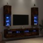vidaXL TV-Schränke mit LED-Leuchten 2 Stk. Räuchereiche 30,5x30x102 cm vidaXL TV-Schränke mit LED-Leuchten 2 Stk. Räuchereiche 30,5x30x102 cm