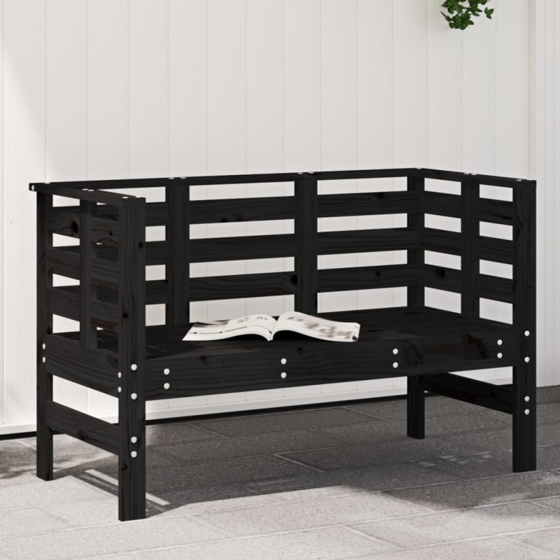 vidaXL Gartenbank Schwarz 111,5x53x71 cm Massivholz Kiefer vidaXL Gartenbank Schwarz 111,5x53x71 cm Massivholz Kiefer