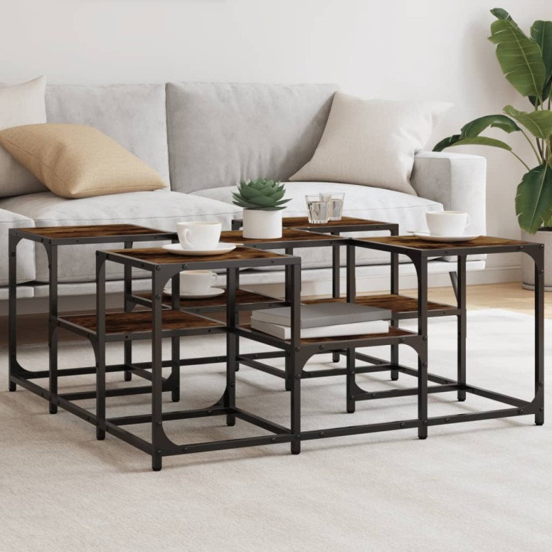 vidaXL Couchtisch Räuchereiche 91x91x40 cm Holzwerkstoff vidaXL Couchtisch Räuchereiche 91x91x40 cm Holzwerkstoff