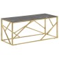 vidaXL Couchtisch Golden Edelstahl und Hartglas