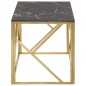 vidaXL Couchtisch Golden Edelstahl und Hartglas